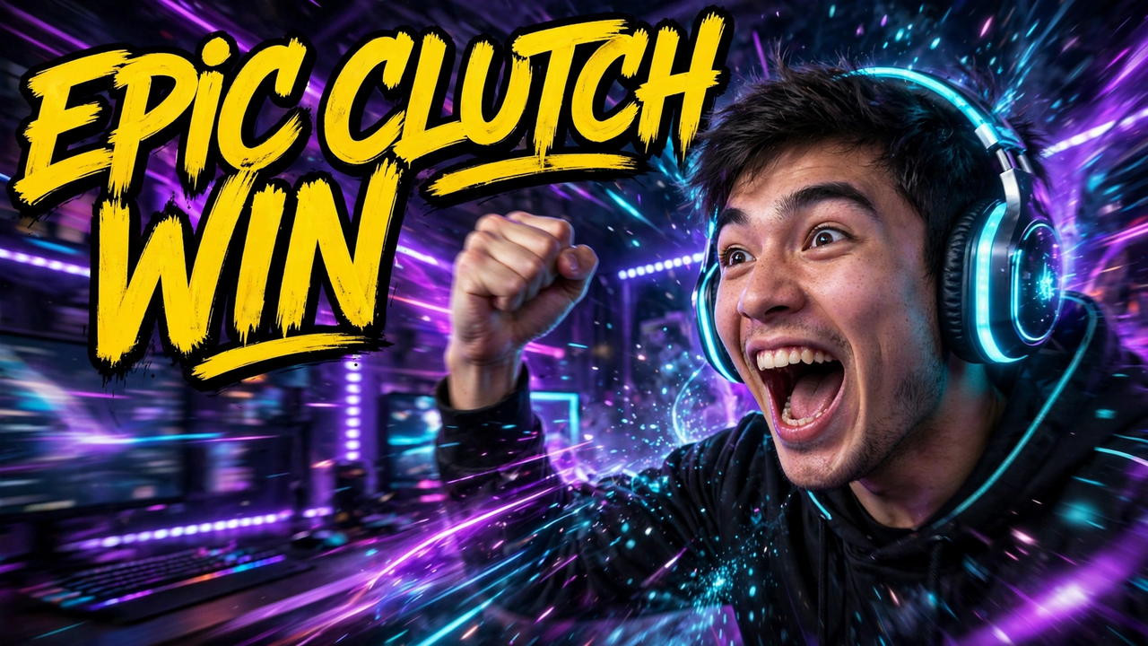 Gaming highlight thumbnail — Epic Clutch Win